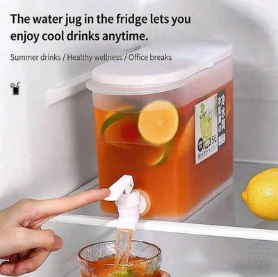 1pc Modern & Simple Design Cold Water Pitcher With Faucet For Drinks & Beverages