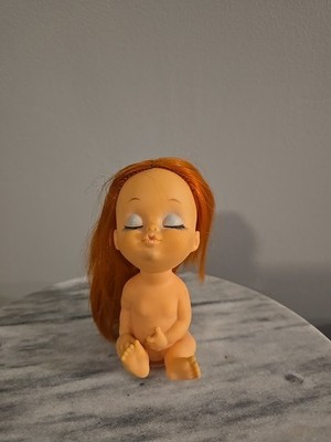 Rubber Girl KISS ME Doll redhead red hair JAPAN Love Mascot Vintage Kitschy Rare