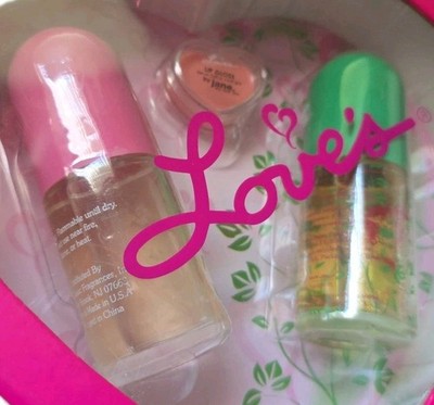Loves Baby Soft Cologne Mist Rain Forest Lip Gloss Heart Box Set Jane Dana