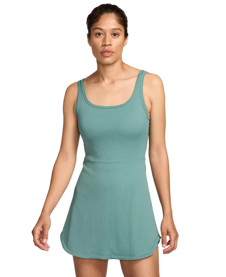 Nike E3712 Women One Dri-FIT Scoop Neck Sleeveless Dress Bicoastal/Vapor Green L - Image 3 of 3