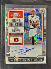 Chase Brown 2023 Contenders Optic Rookie Ticket Cracked Ice Auto /22