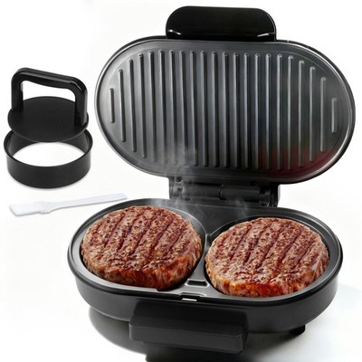 Double Mini Grill Maker, Breakfast Sandwich Maker, Burger Press Patty Maker, ...