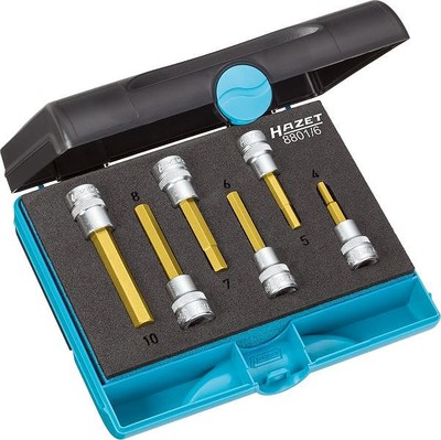 HAZET BIT-STECKSCHLÜSSELEINSATZ SATZ - 3/8'' -SECHSKANT - 4   10 -6-TLG.