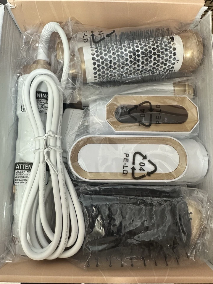 Escova secadora 6 em UM, conjunto de ferramentas de modelagem de cabelo varinha de ondulação, iônica quente - Imagem 4 de 4