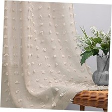 Warm Taupe Sheer Curtains 84 Inch Length for 52"W x 84"L Pack of 2 Light Tan