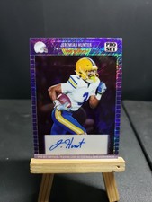 Jeremiah Hunter Auto Leaf Metal Pros Set Football Purple Shimmer Autograph 7/8
