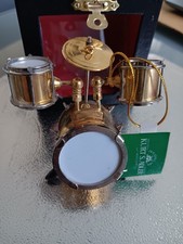 New Kurt Adler Gold Drum Set Christmas Tree Figurine Ornament Free Shipping