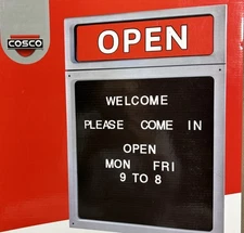 Open/Closed Window Door Business Message Sign 3 In 1 Customizable Cosco 098221