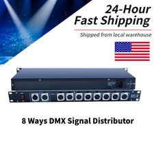 US 8CH DMX Splitter Stage Light Controller Signal Amplifier DMX Distributor
