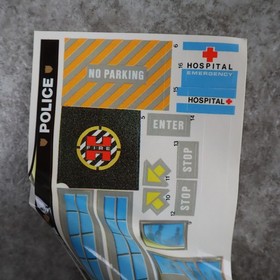 Micro Machines Emergency City Set Galoob 1994 #64844 - Open Box Loose Stickers