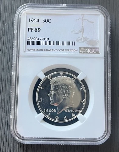 1964 Kennedy Half Dollar 50c NGC Brown Label PF 69 Coin