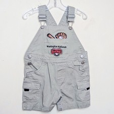 Vintage Washington Nationals Embroidered Bib Overalls Shortalls Infant 18 Months