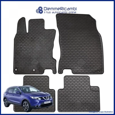 W-PARTS TAPPETI - TAPPETINI IN GOMMA 3D TPE NERI PER NISSAN Qashqai dal 2014 al 2021-J11