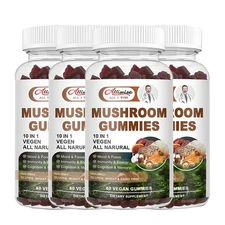 Mushroom Extract Complex Gummies Lions Mane Chaga Reishi Focus Memory Immunity