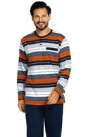 Comte Schlafanzug GrößE L/52 Pyjama Blau Herren 252826 Knopfleiste