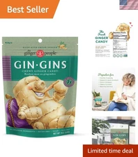 Natural & Delicious GIN GINS Ginger Chews - Gluten-Free 3oz Bag,  Flavor