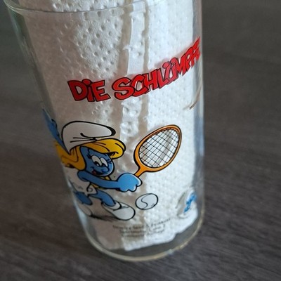 Die Schlümpfe Trinkglas Glas dekoriert Schlumpf Comic Motiv 2004