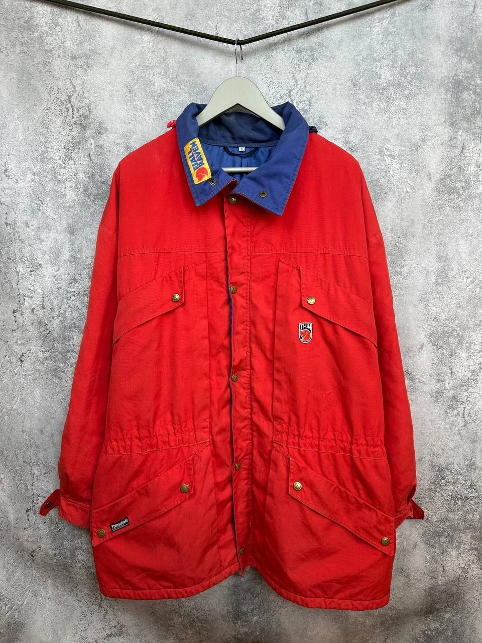Fjallraven Thin Vintage Thinsulate Insulated Field Jacket Red Made Finland Sz L