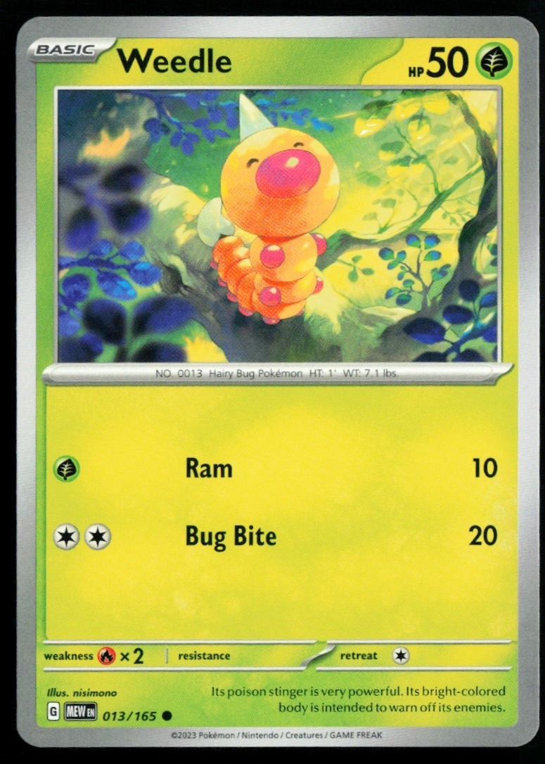 2023 Scarlet & Violet - 151 Weedle #13 Non Holo Pokemon Card
