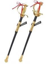 2 Pezzi Spada Giocattolo,27" Spada da Recinzione Giocattoli,Moschettiere Plastica 37,5", Stile Oro 1 