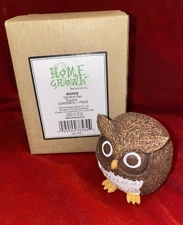 Enesco Home Grown Coconut Brown Owl Figurine In Original Box From 2010
