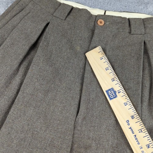 Pantalones Giorgio Armani Le Collezioni Hombre 32 Gris Lana Cachemira Plisado Flojo Italia - Imagen 4 de 23