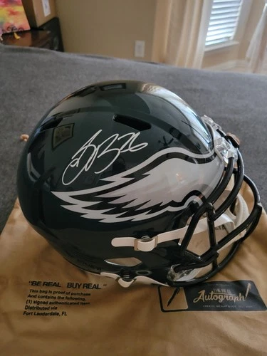 Saquon Barkley Signed F/S Speed Replica Helmet. Beckett Authenticated