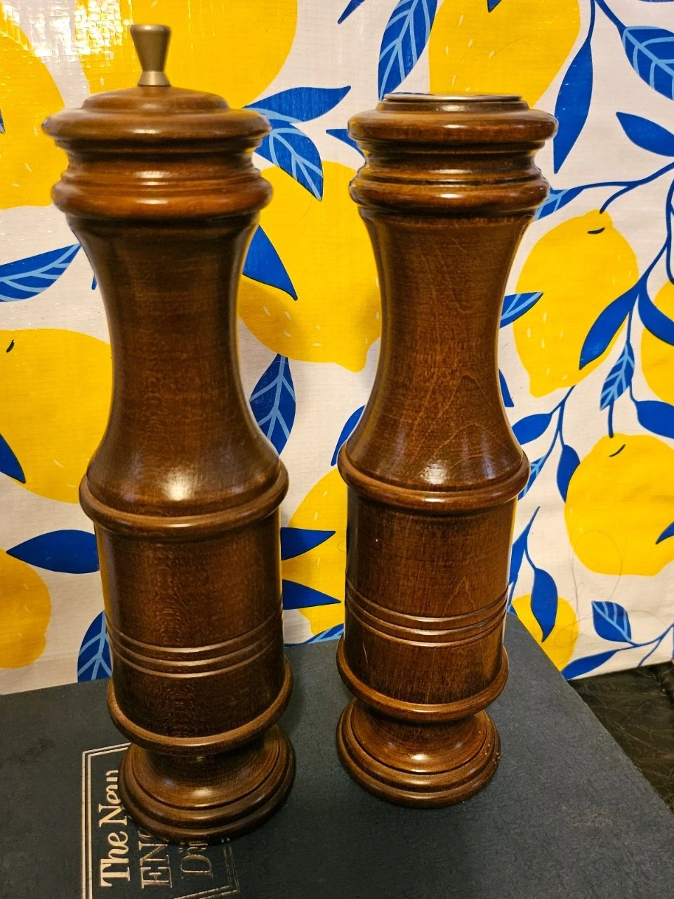 Mr. Dudley Midcentury SOLID Wooden Salt And Pepper Mill 9.25” USA