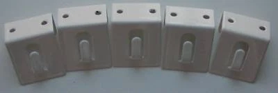 5 Fensterclips, Fensterhaken, weiß, Metall