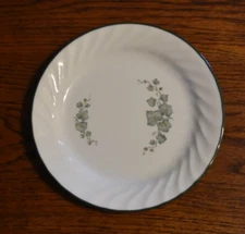 Corelle Callaway Ivy Salad Bread Dessert Plate White Green Rim  7 1/4"