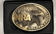 NRA Belt Buckle Golden Eagles Limited Edition Made USA Vintage New Never Used