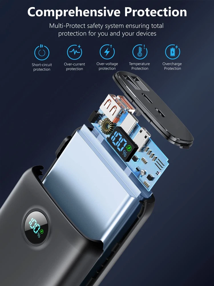 40000mAh Power Bank with QC 4.0 & PD 30W Fast Charging Portable Charger