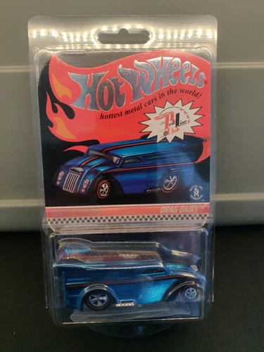 Hot Wheels 2014 Redline Club Exclusive Car RLC Drag Dairy Blue w/ Button & Case!
