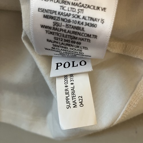NWT Polo Ralph Lauren Girls Polo Bear Cotton Jersey Tee Shirt Ivory Large 12-14 - Picture 7 of 8