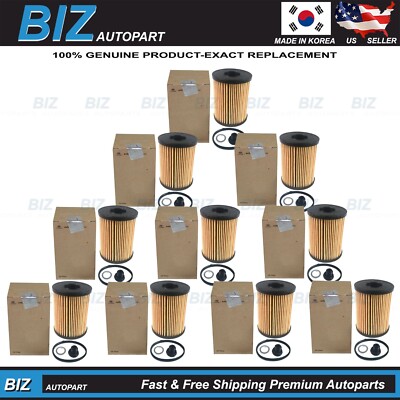 Genuine Oil Filter Kit 10Pack for 2020-2025 Hyundai Kia 2.5L Models 26350-2S001