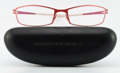 MARGOTTE EYEWEAR Brille Modell Linde Rot Federstahl Design aus einem Stück +Etui