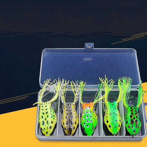 5X Topwater Soft Plastic Lures Fishing Frog Snakehead Perch Bass