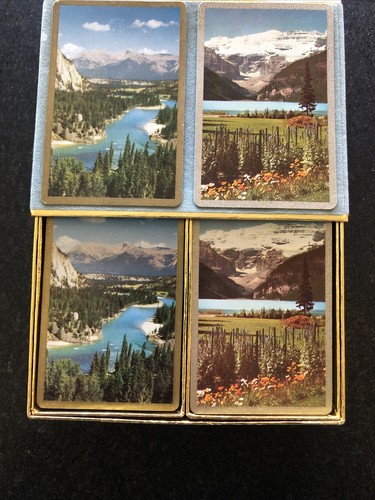 Vintage Congress 606 Playing Cards 2 decks in case Mountain Scenes Scenic Snow - Picture 3 of 6