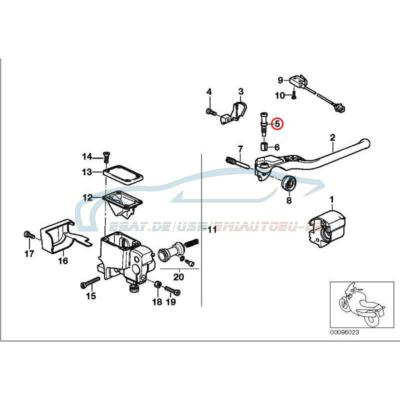 BMW K 100 R 1100 259 schraube mit Lagerbuchse Bremshebel 