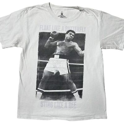 Muhammad Ali Official Float Like a Butterfly Graphic T-Shirt White Men s M