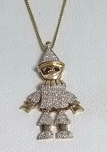 4ct Diamond pendant Clown 9ct gold Top 