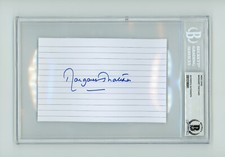 Margaret Thatcher Signed Index Card BAS COA Auto Autographed BGS Beckett Encased