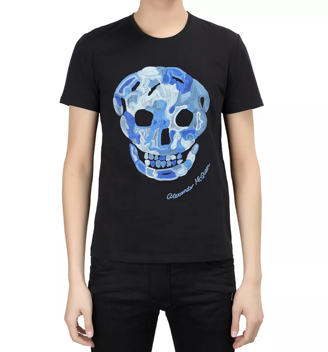 Blue alexander best sale mcqueen t shirt