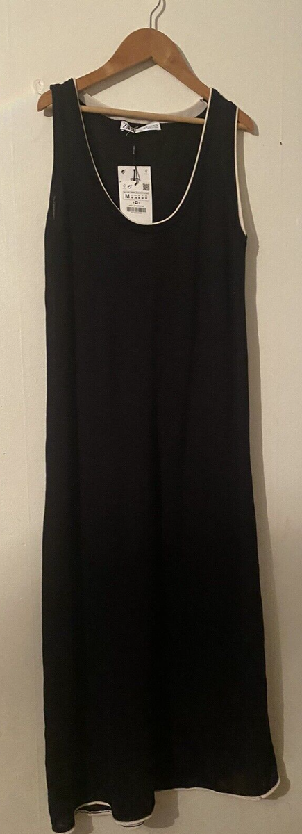 black sheer dress zara ZARA NWT WOMAN SS25 V NECK LONG LACE DRESS BLACK | 6050/310