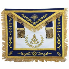 Masonic Past Master Lodge Apron Leather Velvet Gold Hand Embroidered Regalia