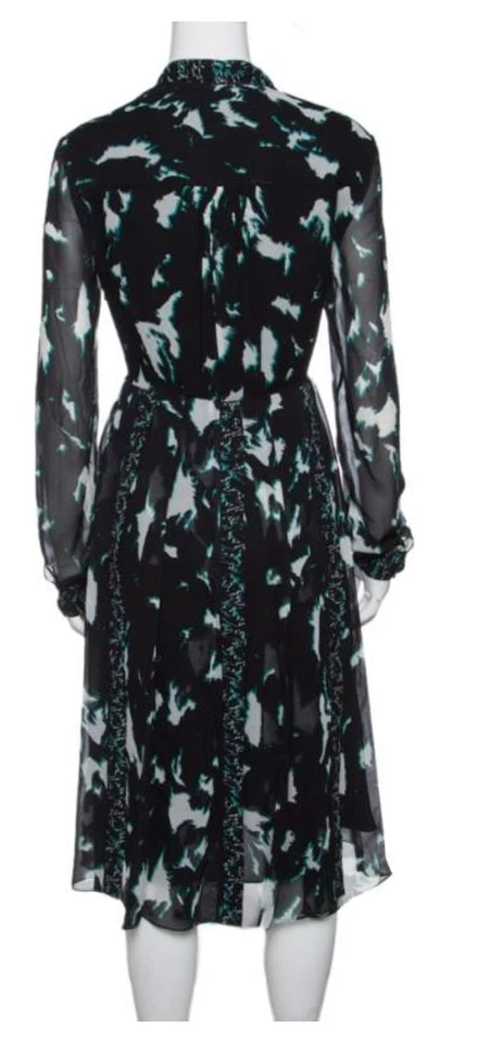 Vestido de manga larga plisado de seda estampado Proenza Schouler Foto 4 de 4