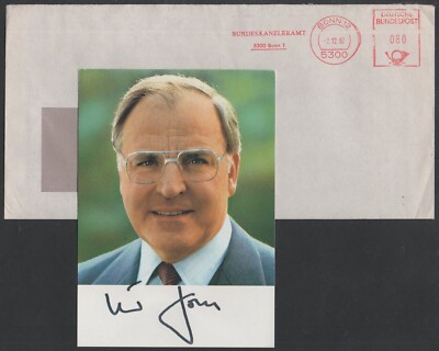 WEST GERMANY - BRD / 1982 OFFICIAL PHOTO CHANCELLOR HELMUT KOHL - SIGNED