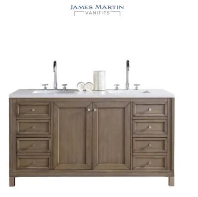 James Martin 305-V60D-WWW-3WZ-CB Chicago 60'' Poplar Wood Vanity Set*NEW*
