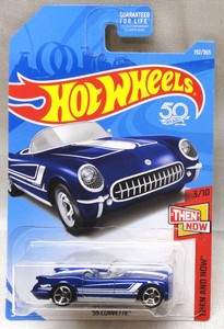 Blue 2018 Hot Wheels #192//365 Then And Now #3//10 /'55 Corvette *Free Shipping*