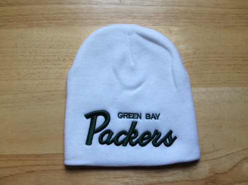 Green Bay Packers White Beanie Hat | eBay